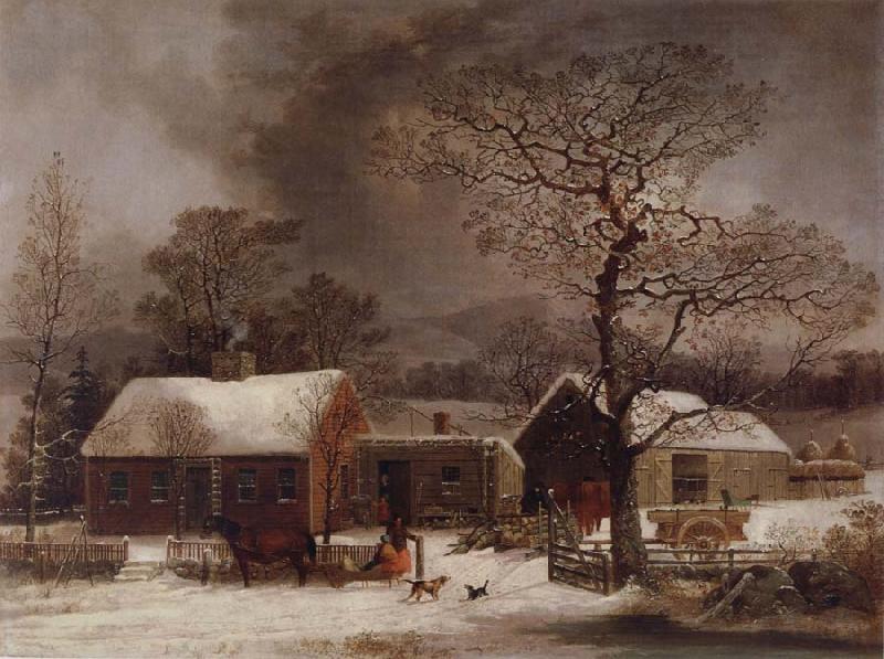 George Henry Durrie Winter Scene in New Haven,Connecticut Germany oil painting art